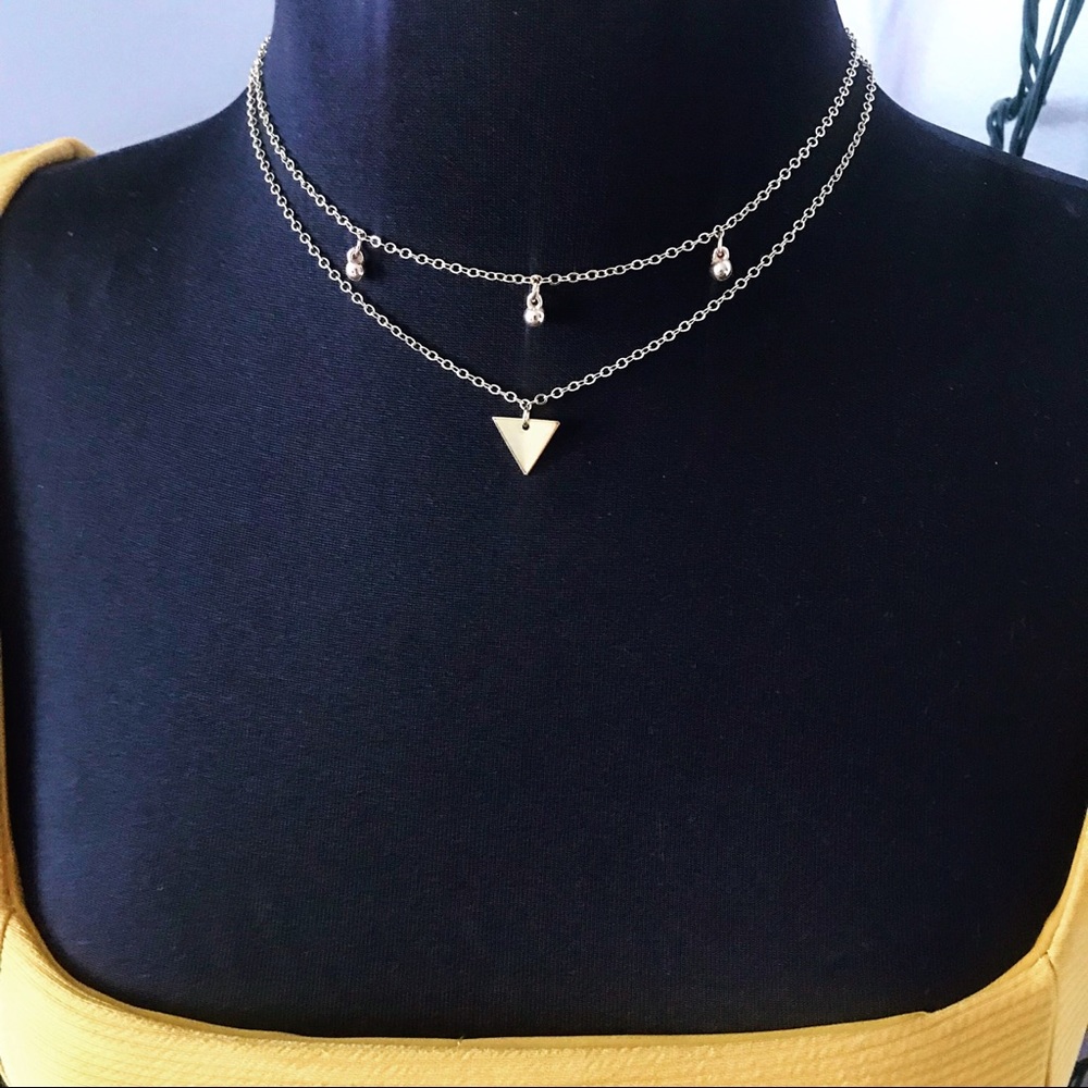 Gold Double chain choker Necklace